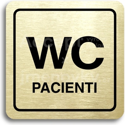 ACCEPT Piktogram WC pacienti - zlatá tabulka - černý tisk