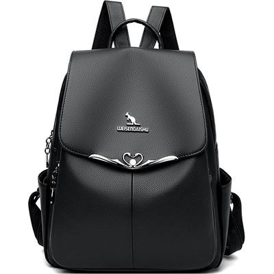 Дамска кожена раница със закопчалка с лебеди | Кожени раници дамски