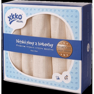 Kikko z biobavlny XKKO Organic 70 x 70 Staré časy natural 5 ks