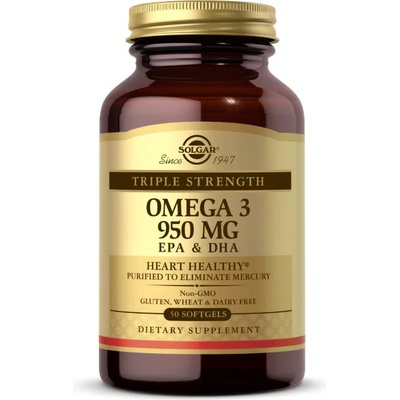 Solgar Omega-3 Triple Strength, 950 mg, 50 softgel kapslí
