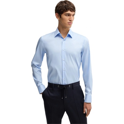 HUGO BOSS Men's Plain Long-Sleeve Shirt - Light/Pstl Blue