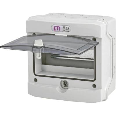 ETI Rozvádzač nástenný 8M IP65 dvierka transp. 201x202x120mm ECH-8G
