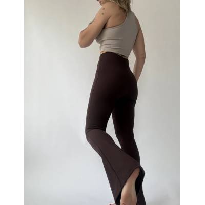 Sim Fashion Zvonové rebrované legíny Gabrielle Čierna