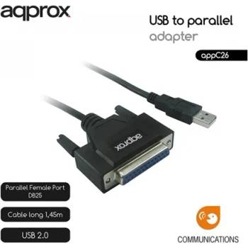 Approx Кабелен конвертор - адаптер от usb2.0 към паралелен порт appc26 (appc26)