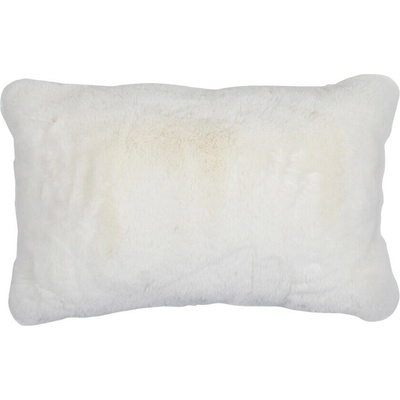 Mars & More Biely plyšový mäkučký vankúš Soft Teddy White Off 30x15x50