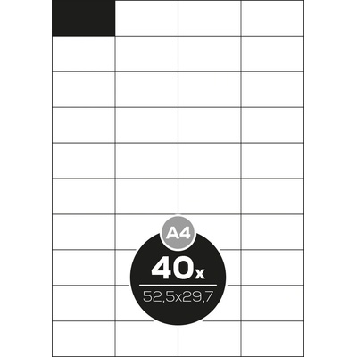 Altryal Etikety Top Stick A4/100 ks, 52,5x29,7 mm - 40 etikiet, biele
