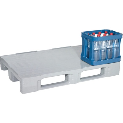 Hygienická paleta, z HDPE, 800 x 1200 x 165 mm, 3 ližiny, hrana, BJ = 5 ks
