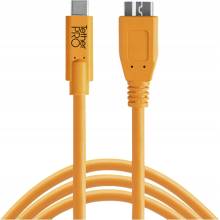 Tether Tools CUC3315-ORG USB-C na 3.0 Micro-B, 4,6m, oranžový