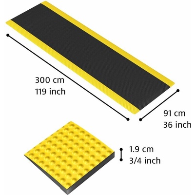 Notrax 782 Sky Trax Špičková ergonomická protiúnavová rohož čierna / žltá 91 x 300 cm