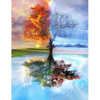 Norimpex - Puzzle Diamant painting: A tree of four seasons 30x40cm - 1 - 39 piese