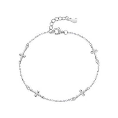 Nubis dámský stříbrný náramek s křížky NB-1187