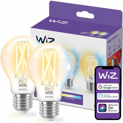 WiZ SET 2x LED žárovka E27 A60 Filmant 7W 60W 806lm 2700-6500K IP20, stmívatelné