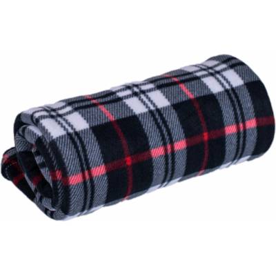 TiaHome Deka Fleece karo čierna 150x200