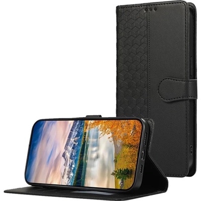 Gigapack Samsung A57 5G GIGAPACK Ток за стоене, кожен ефект FLIP, премиум + каишка за ръка, ЧЕРЕН (GP-183655)