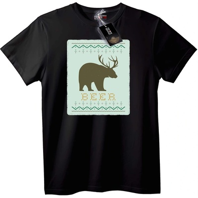 NOONEBRAND Тениска Бира мечка ваканция - 2XL, Black
