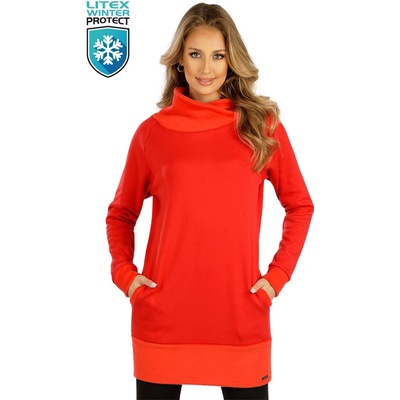 LITEX Dámské mikinové šaty 7E080 červená – Zboží Mobilmania