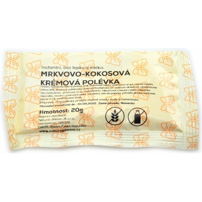 Natural Instantná krémová mrkvovo-kokosová polievka so zázvorom bez lepku 20 g