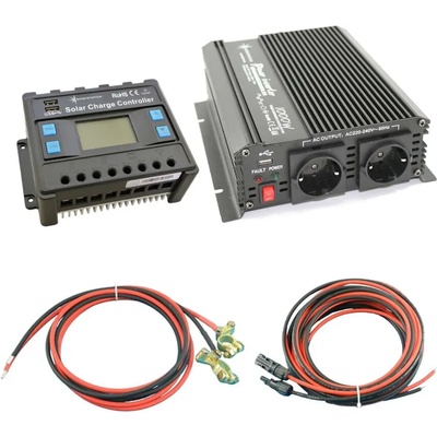 Solartronic Комплект инвертор 1000w, Контролер 20a, кабел за контролер (set-20a-k-1000w)