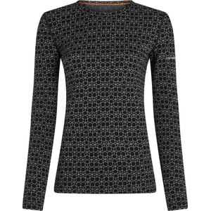 Icebreaker Дамско мериносово термобельо Icebreaker Women's Merino 260 Oasis L/S Crewe Alpine Geo Merino base layer - Black / Snow / J - размер XL (115-2826-0115)