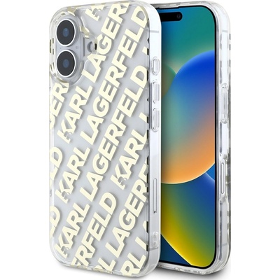 Karl Lagerfeld IML Electroplated Repeated Logo pre iPhone 16 Gold (KLHCP16SHKFOEMD)