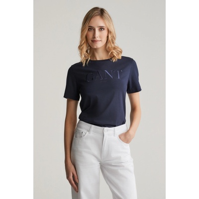 Gant REG TONAL GRAPHIC SS T-SHIRT EVENING BLUE