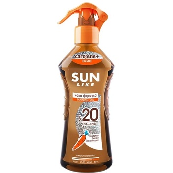 Sun Like Carotene+ Масло за бърз загар и защита, SPF20, 200 ml