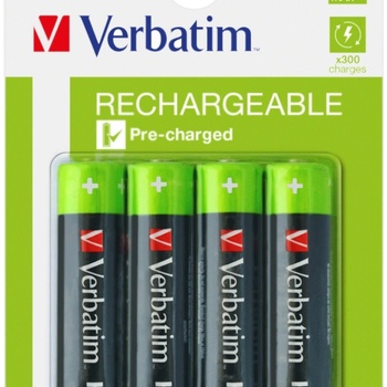 Verbatim RECHARGEABLE BATTERY AA 4 PACK / HR6 (49517)