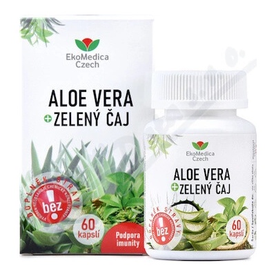 EkoMedica Aloe Vera + Zelený čaj 60 kapslí