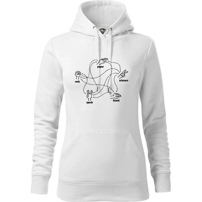 Kámen nůžky papír Spock mikina dámská Cape s kapucí Bílá – Zboží Dáma