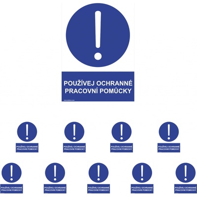 Walteco Používej ochranné pracovní pomůcky 210x297mm, formát A4, plastová tabulka Množství: 10 ks , 20020BP2