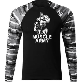 Image 1 of DRAGOWA FIT-T Тениска с дълъг ръкав Muscle Army Man, градски камуфлаж, 160 г/м2 (5632)