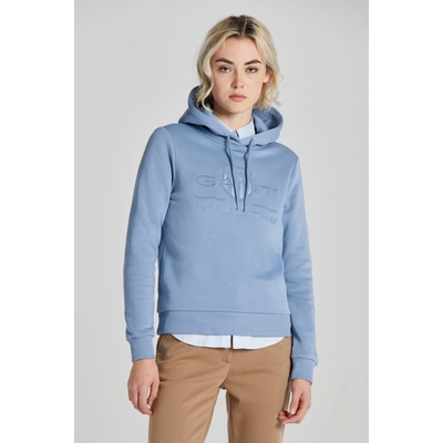 Gant Reg Tonal Shield Hoodie modrá
