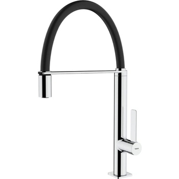 Strohm Teka Fo 937 ЧЕРЕН Кухненски смесител, подвижен душ, хром-черен (Б.7020.ЧЕ)