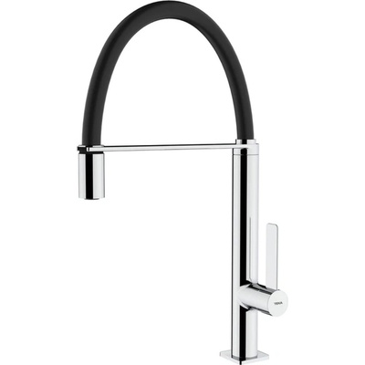Strohm Teka Fo 937 ЧЕРЕН Кухненски смесител, подвижен душ, хром-черен (Б.7020.ЧЕ)