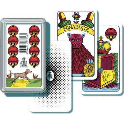 Mariáš jednohlavý karty v plastovej krabičke 6,5x10,5x2cm