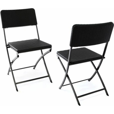 Garthen 37104 Sada 2 skládacích polyratanových židlí 80 x 40 cm