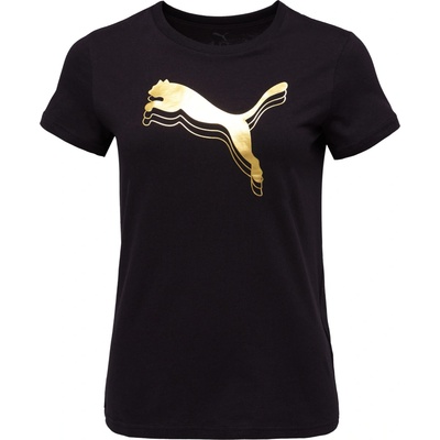 Puma Dámske tričko ESSENTIALS METALLIC TEE čierna zlatá