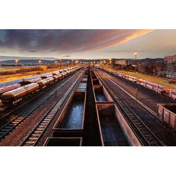 DIMEX ART s. r. o Флизелинов фототапет железопътна гара 375 x 250 см