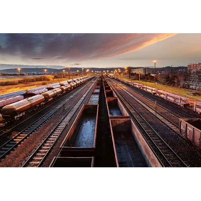 DIMEX ART Флизелинов фототапет железопътна гара 375 x 250 см