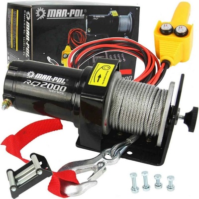 Naviják elektrický 907kg, 12V, dĺžka lana 14 m, priemer 4 mm, MAR-POL