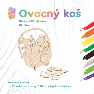 WoodBorn Košík s ovocím 3D omaľovánky