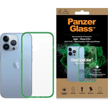 Image 1 of Panzer Гръб PanzerGlass за iPhone 13 Pro, ClearCase - Зелена рамка