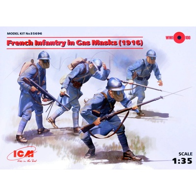 ICM French Infantry in Gas Masks 1916 4 figúrky 1:35