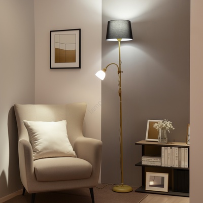 Brilagi - Подова лампа CERIA 1xE27/100W/230V + 1xE14/25W златиста/черна (BG4233)