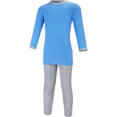 Little Angel Pyžamo DR Outlast® pruh modrobílý šedý melír – Zbozi.Blesk.cz