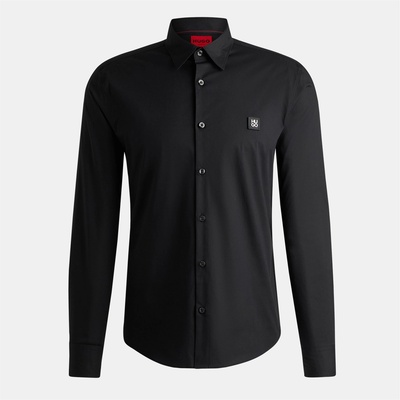 HUGO BOSS Slim-Fit Logo Shirt - Black 001