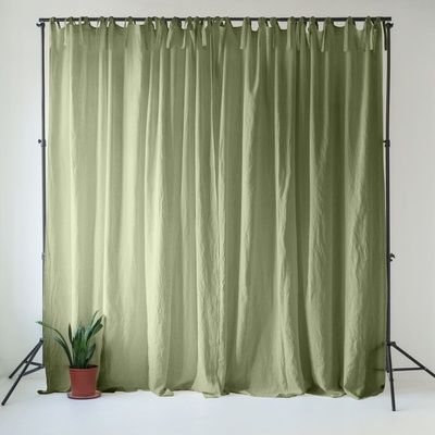 Linen Tales Светлозелено ленено перде 140x170 cm Sage - Linen Tales (LT-CURTNTIE-140x170-SA)
