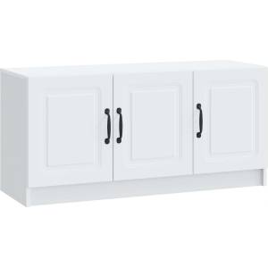 vidaXL ТВ шкаф Бяло 99 x 34, 5 x 47 см Инженерна дървесина (895865)