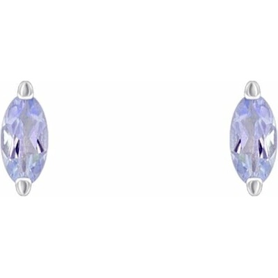 Eppi Minimalistické stříbrné náušnice s tanzanity Andine E40170