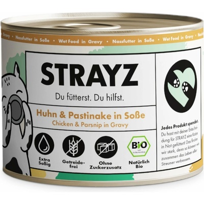 STRAYZ BIO 6 x bio kuracie a bio paštrnák v omáčke 200 g